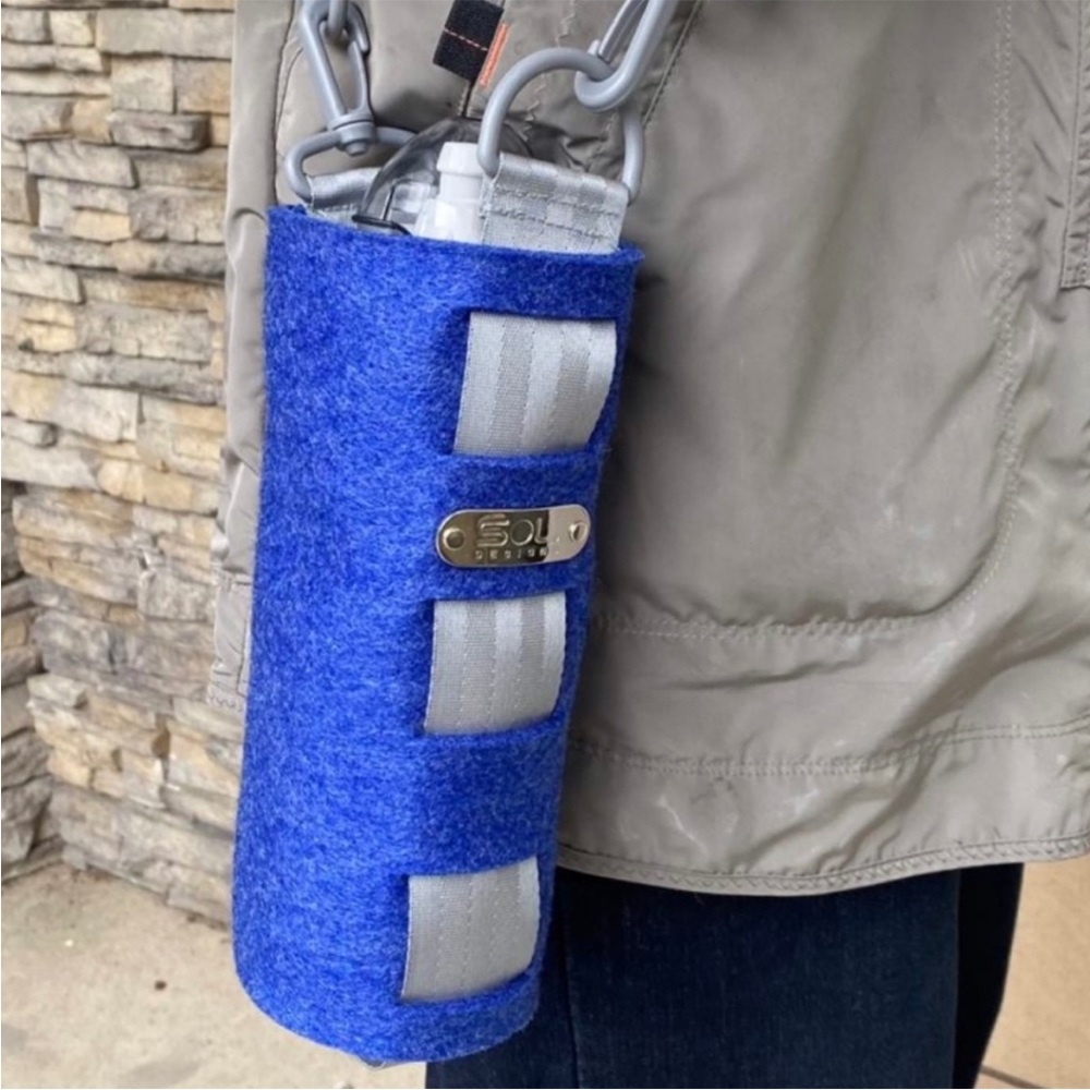 🇨🇦 SOL DESIGNS NWT Eco-Felt Water Bottle Carrier Shoulder Crossbody Holder
